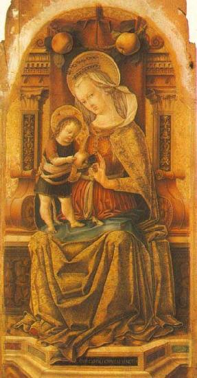 CRIVELLI, Carlo Virgin and Child Enthroned around Norge oil painting art